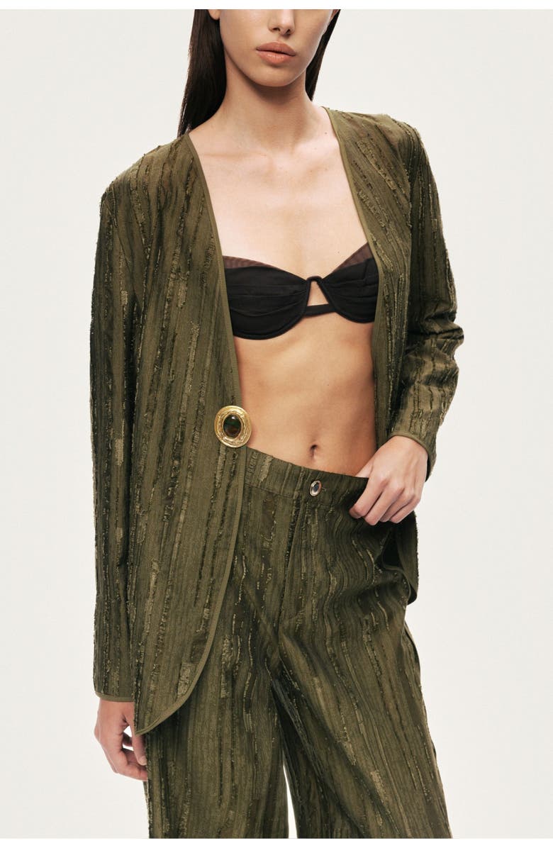 Nocturne Textured Wide-Leg Pants, Alternate, color, Khaki