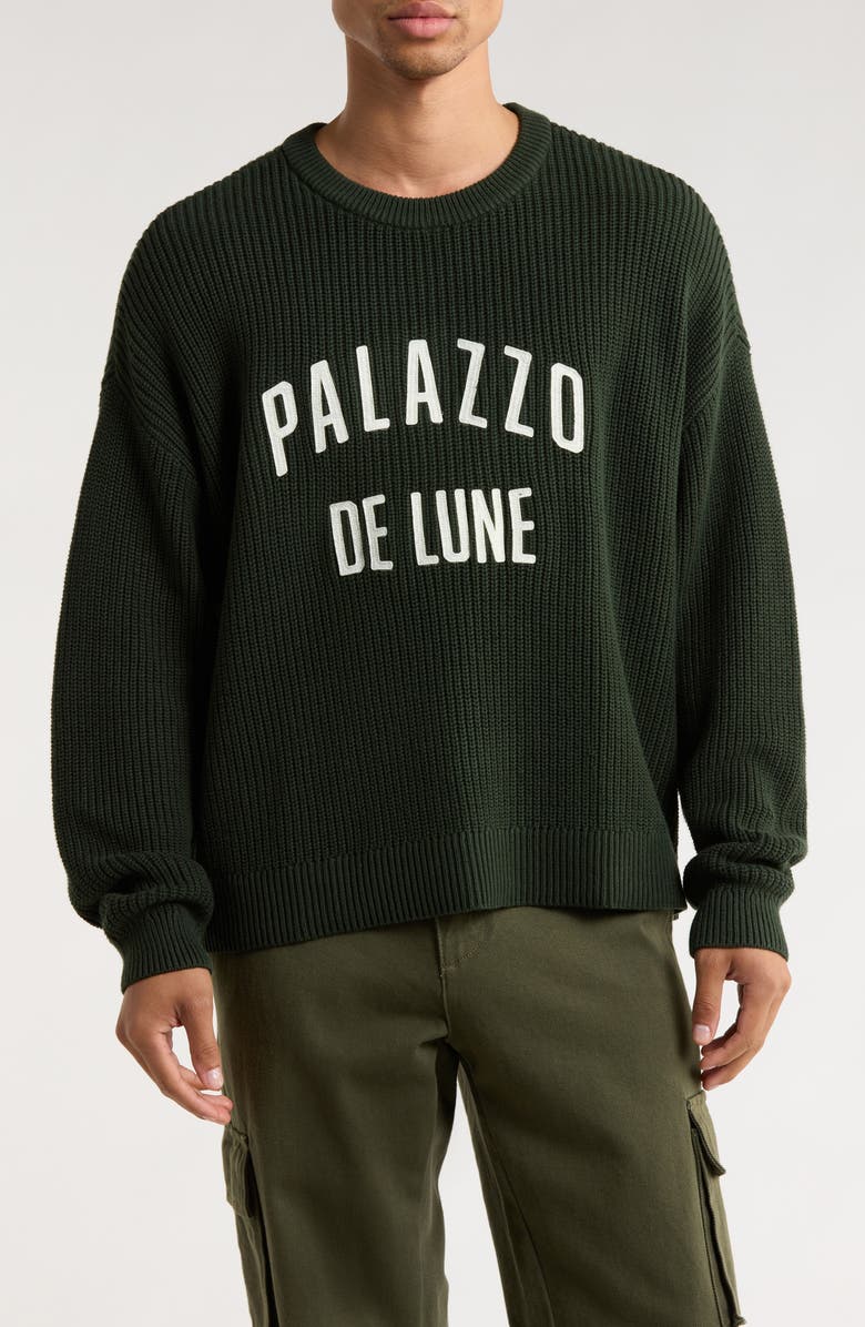 PacSun Oversize 1996 Cotton Sweater, Main, color, Forest Green