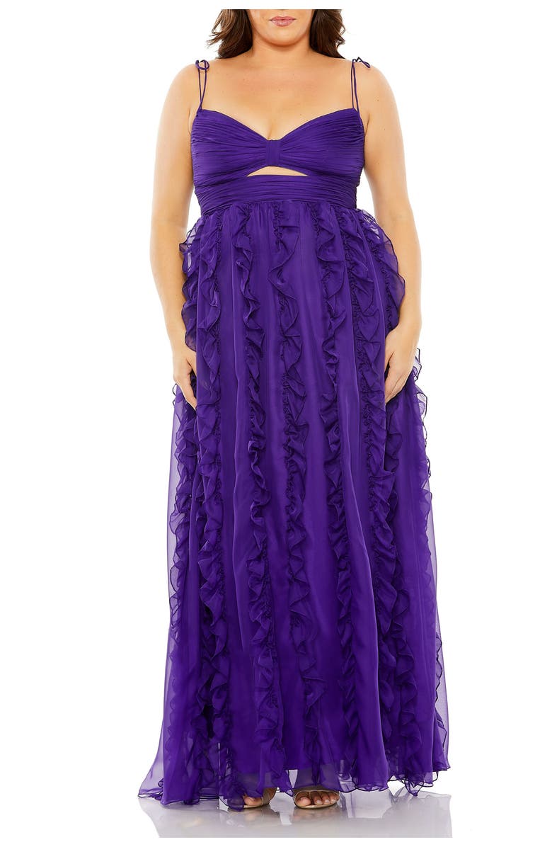 Mac Duggal Keyhole Detail Chiffon Sleeveless Gown, Main, color, 