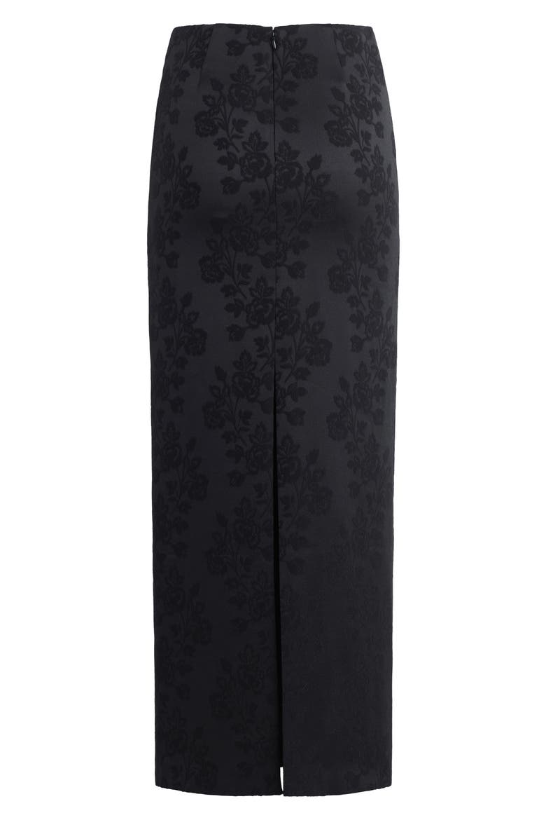 The As Promised Floral Jacquard Maxi Skirt, Alternate, color, BLACK FLORAL JACQU