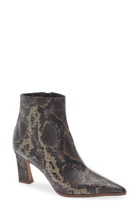 Norissa Pointed Toe Snakeskin Bootie