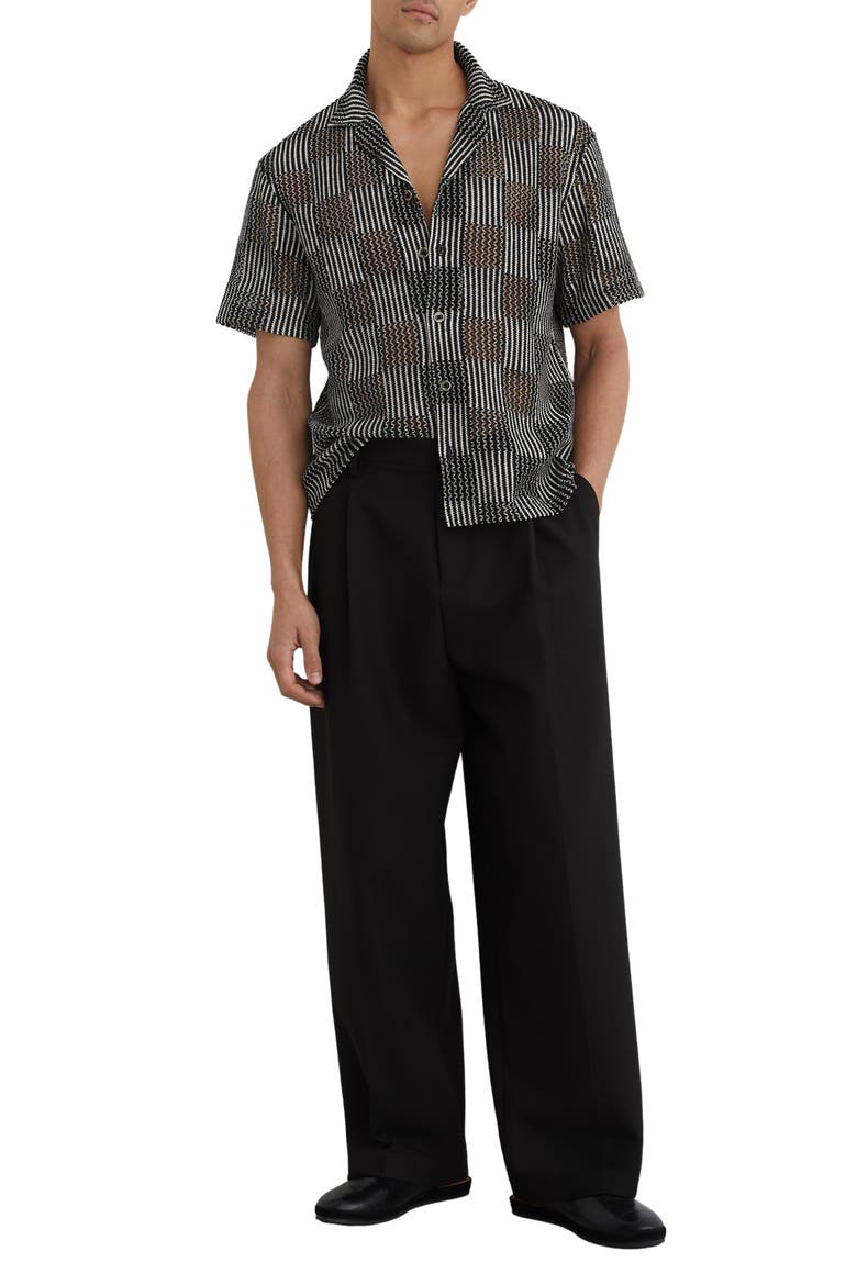 Carlos Striped Polo, Alternate, color, BLACK