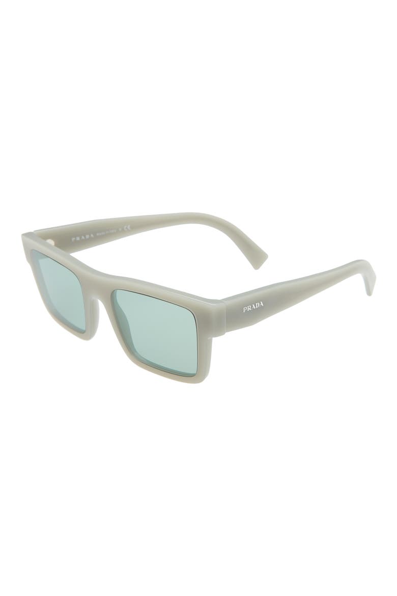 52mm Rectangular Sunglasses, Alternate, color, ARDESIA/ GREEN SILVER