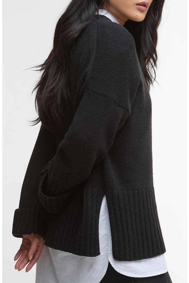 Sophia Cotton & Wool Blend Tunic Sweater, Alternate, color, BLACK