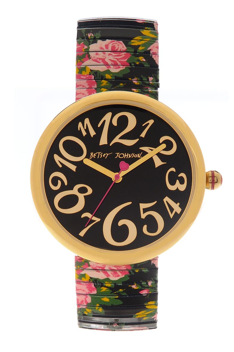 'Lots 'n' Lots of Time' Expansion Band Watch, Main, color, BLACK