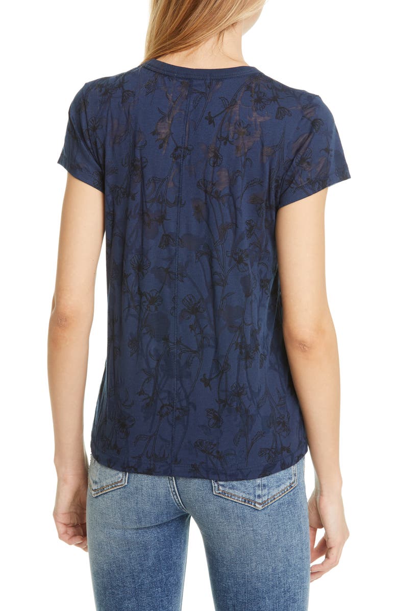 rag & bone Poppy Print Burnout Graphic Tee, Alternate, color, 