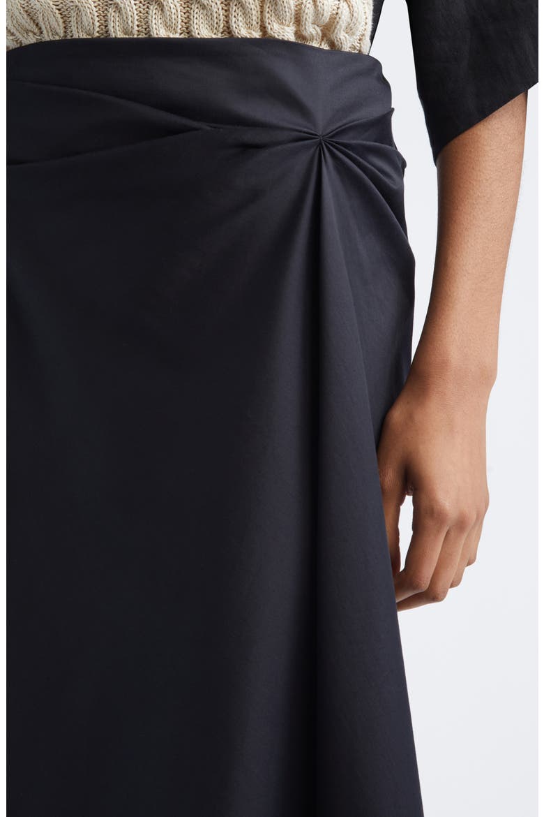 Paggi Asymmetrical Stretch Sateen Midi Skirt, Alternate, color, BLACK