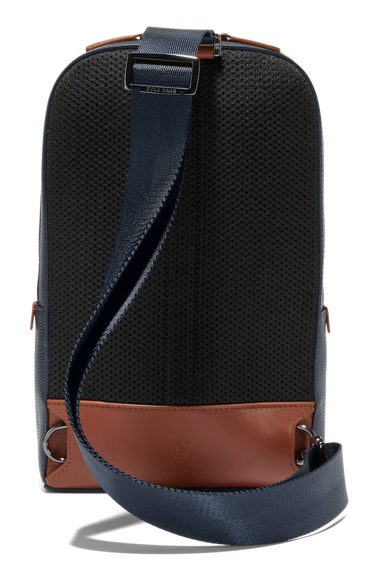 Damon Leather Sling, Alternate, color, NAVY BLAZER/ NEW BRITISH TAN