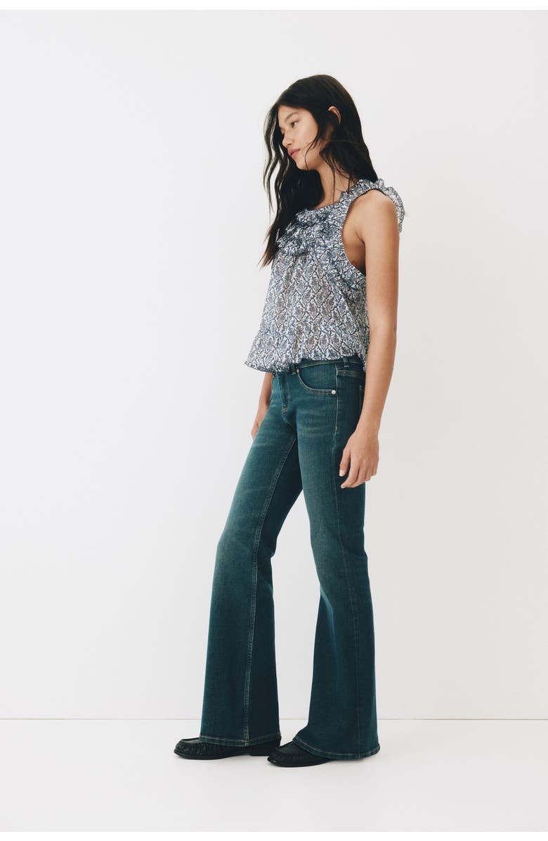 H&M Low rise flared leg jeans, Alternate, color, Dark Denim Blue