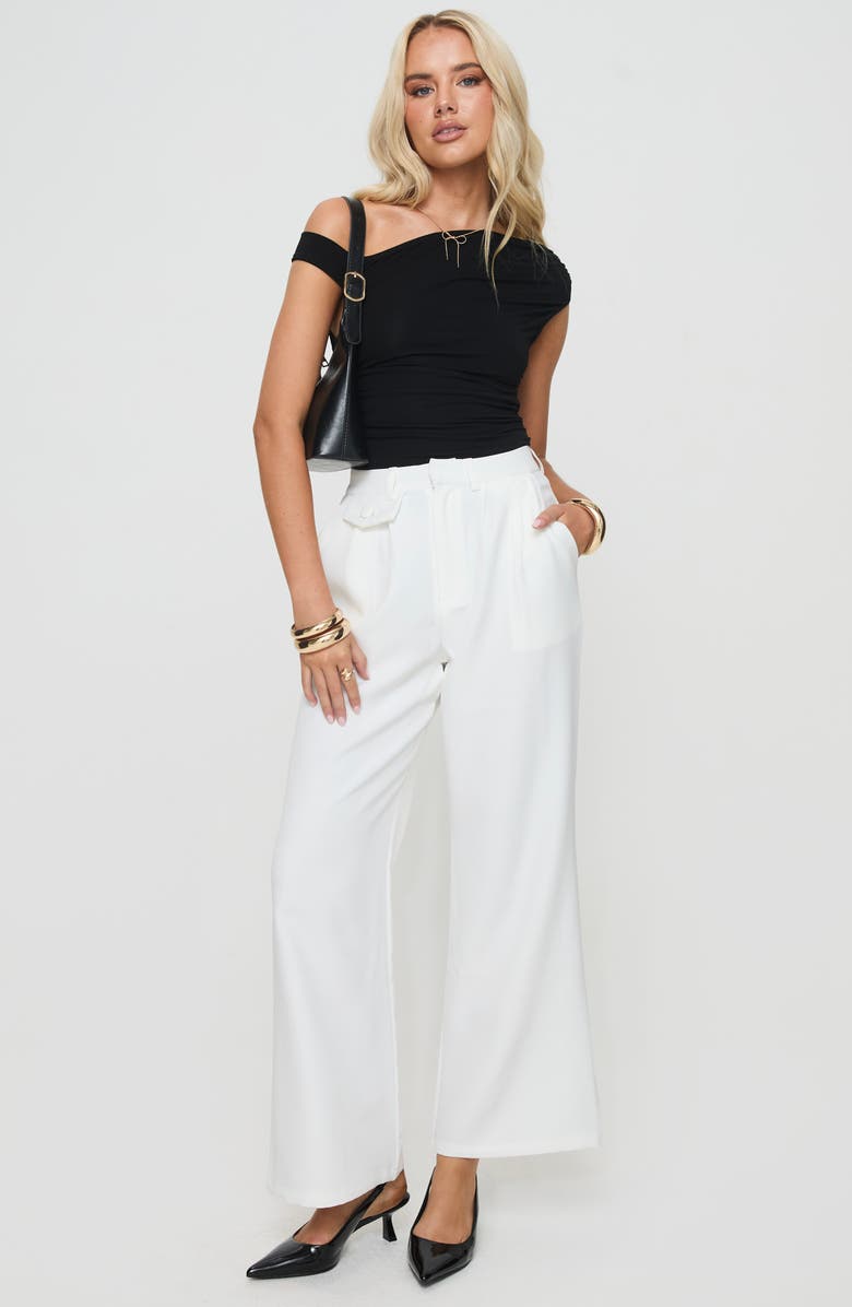 Princess Polly Jazzar Pleated Wide Leg Pants, Alternate, color, 