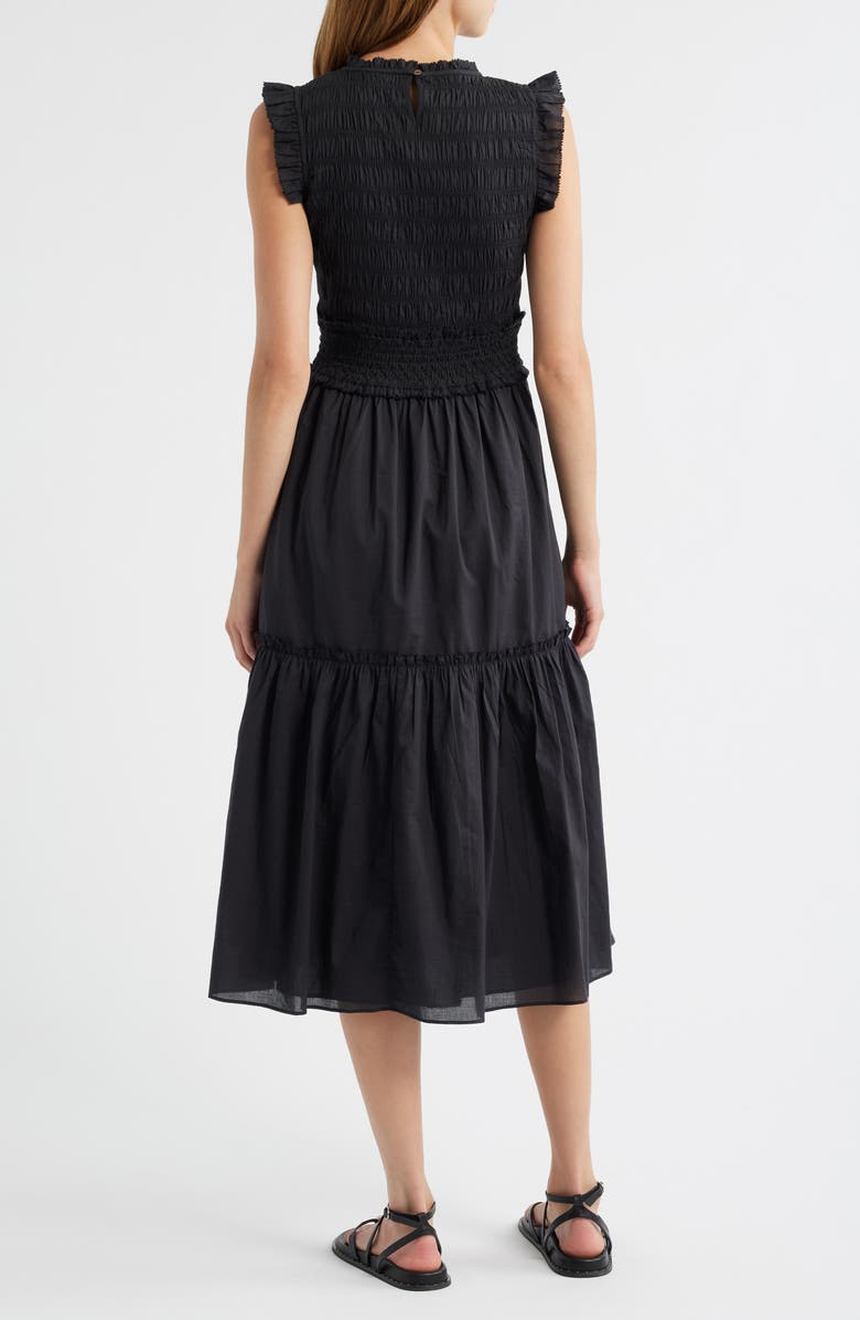 Rails Vivier Smocked Midi Dress, Alternate, color, Black