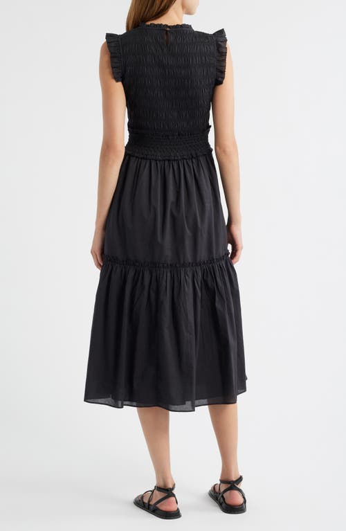 Rails Vivier Smocked Midi Dress In Black