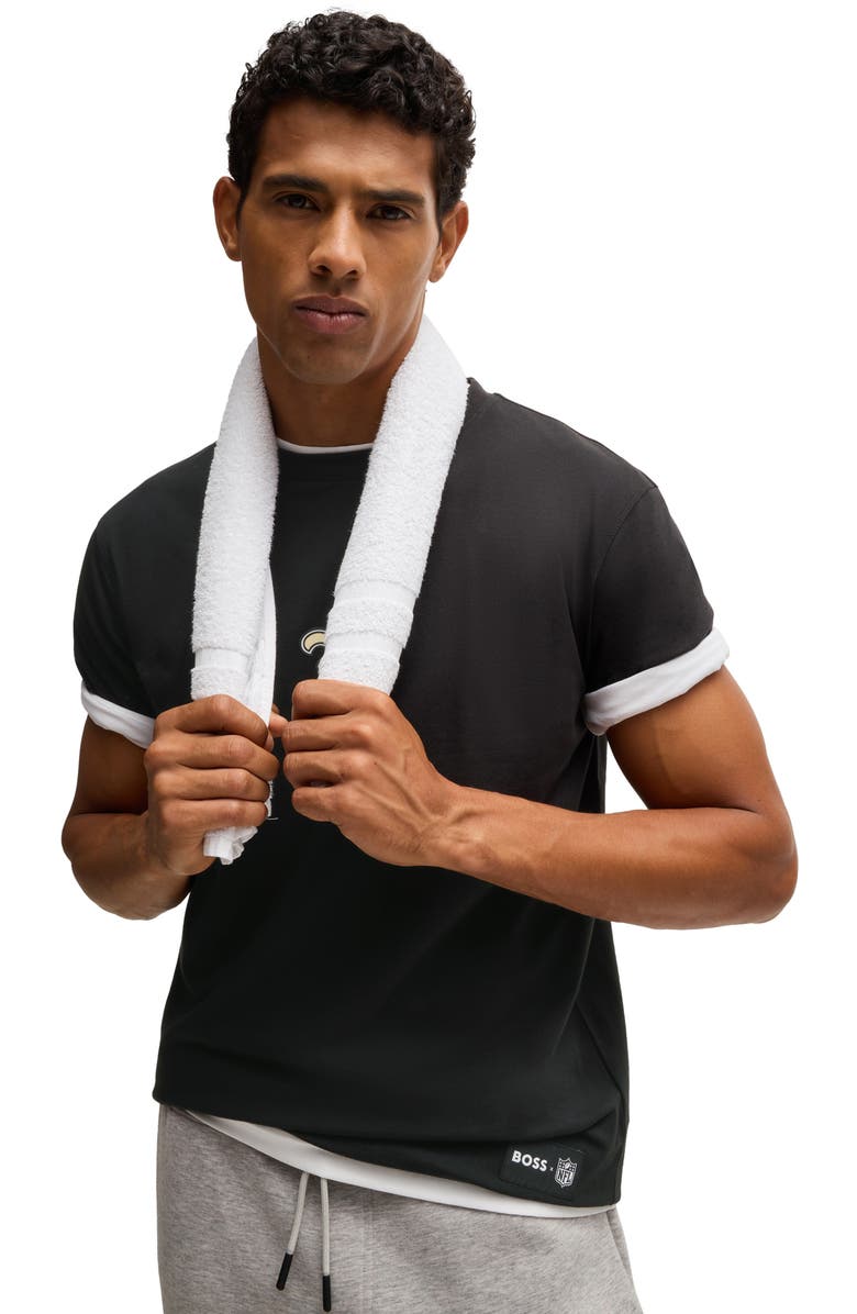 BOSS x NFL Stretch Cotton Graphic T-Shirt, Alternate, color, New Orleans Saints - Black