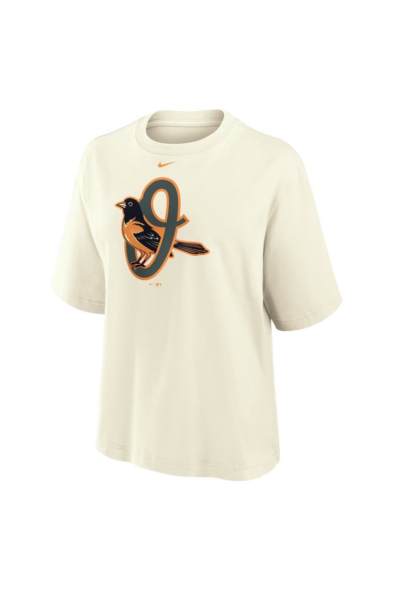 Women's Nike  Cream Baltimore Orioles Premium Essentials Relaxed Boxy T-Shirt, Alternate, color, Cream