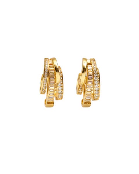Triple Threat Huggie Hoop Earrings