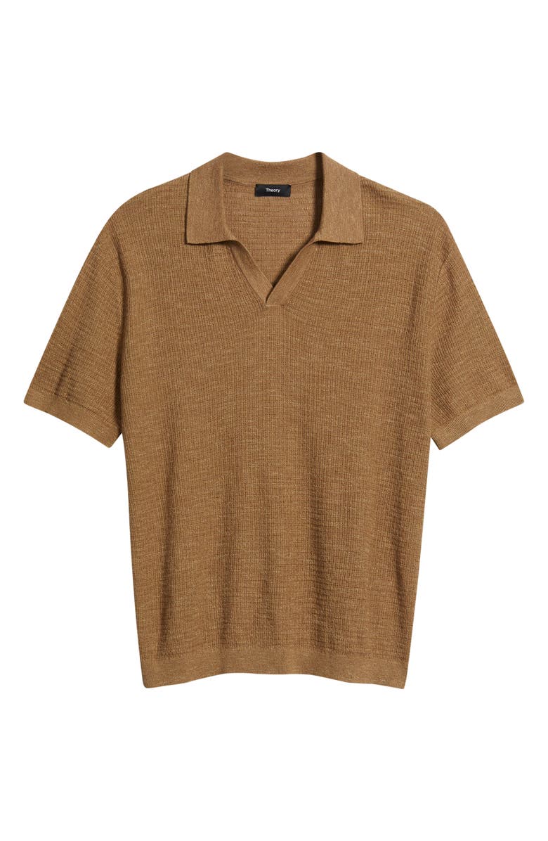 Theory Brenan Linen Blend Polo, Alternate, color, Fresh Khaki
