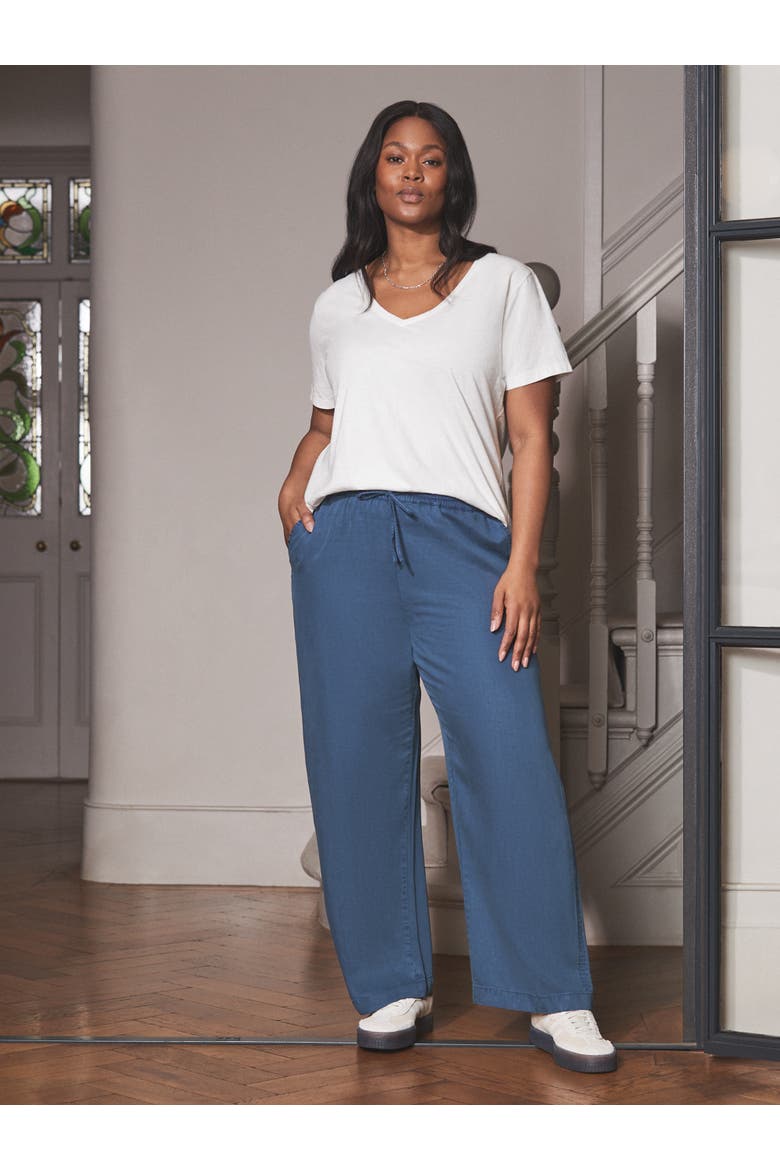 Drawstring Wide Leg Pants, Alternate, color, Blue
