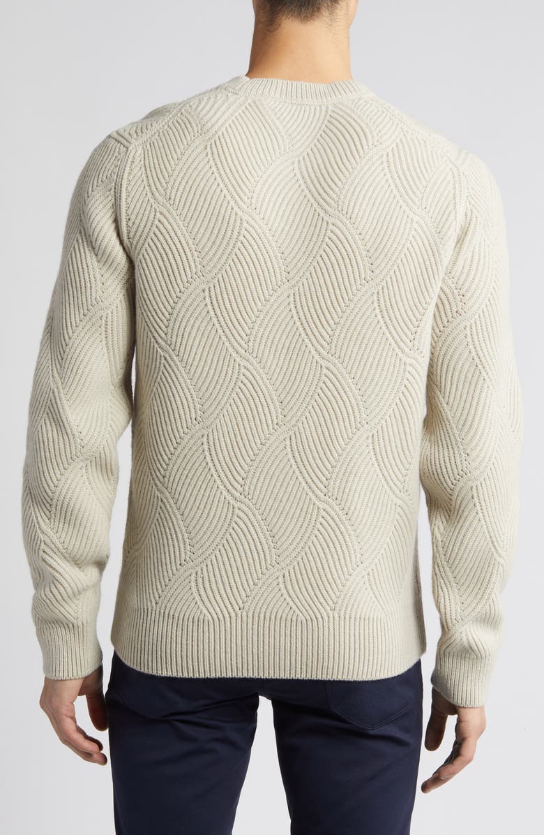 BOSS Camel Mezzo Wool & Cashmere Crewneck Sweater, Alternate, color, Light Beige