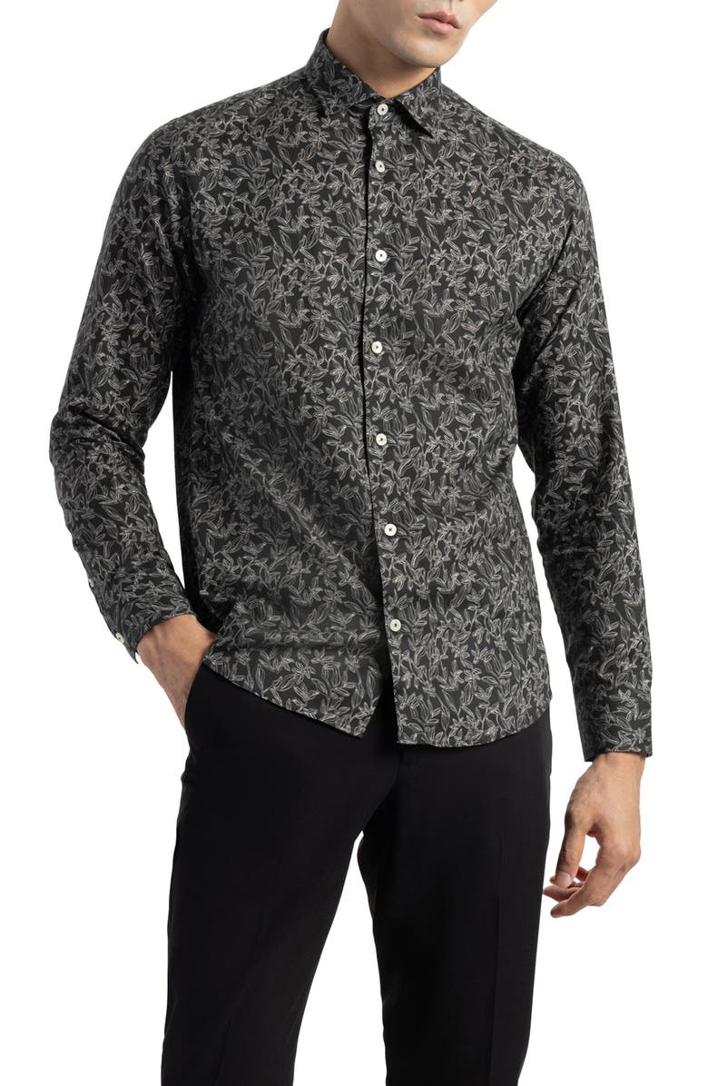 SOFT CLOTH Soft Italian Print Dress Shirt, Main, color,