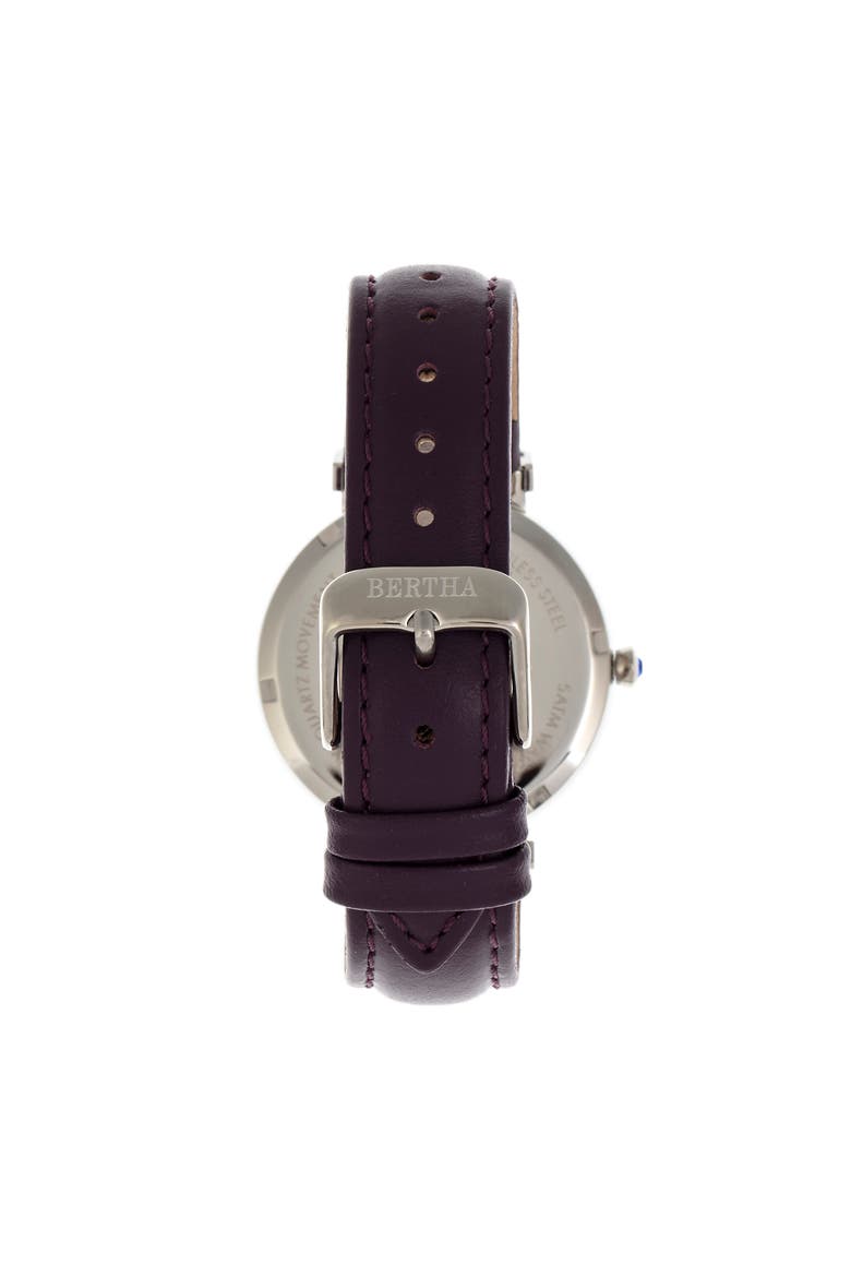 Emily Mother-Of-Pearl Bracelet Watch, Alternate, color, Silver/Purple