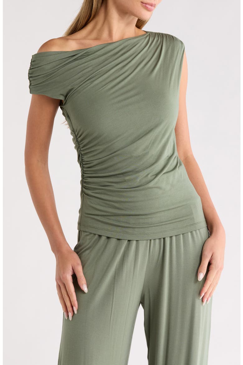 Off the Shoulder Knit Top, Main, color, OLIVE