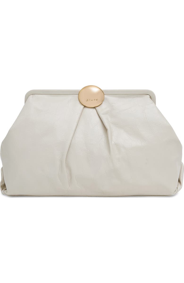 AIMEE Extra Large Full Circle Frame Clutch, Main, color, Chalk Crinkle