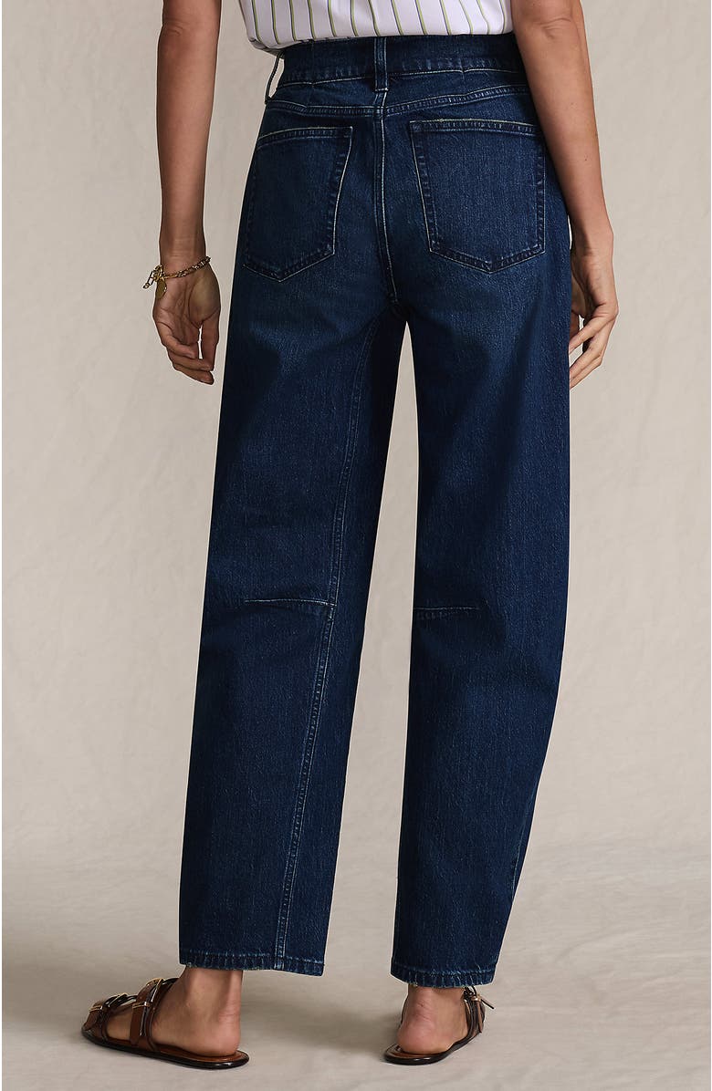 Lands' End Soft Denim Relaxed Barrel Leg Ankle Jeans, Alternate, color, Dark Indigo Blue Wash