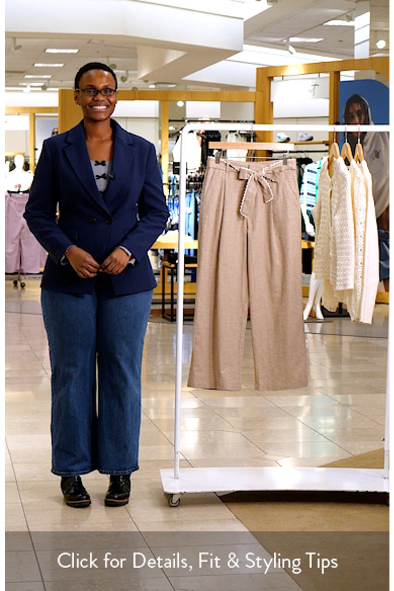 Bow Tie Waist Ankle Wide Leg Pants video
