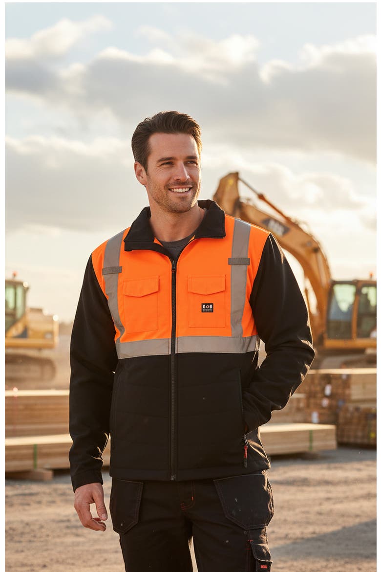 Men's Hi-Visibility Work Jacket, Alternate, color, Orange
