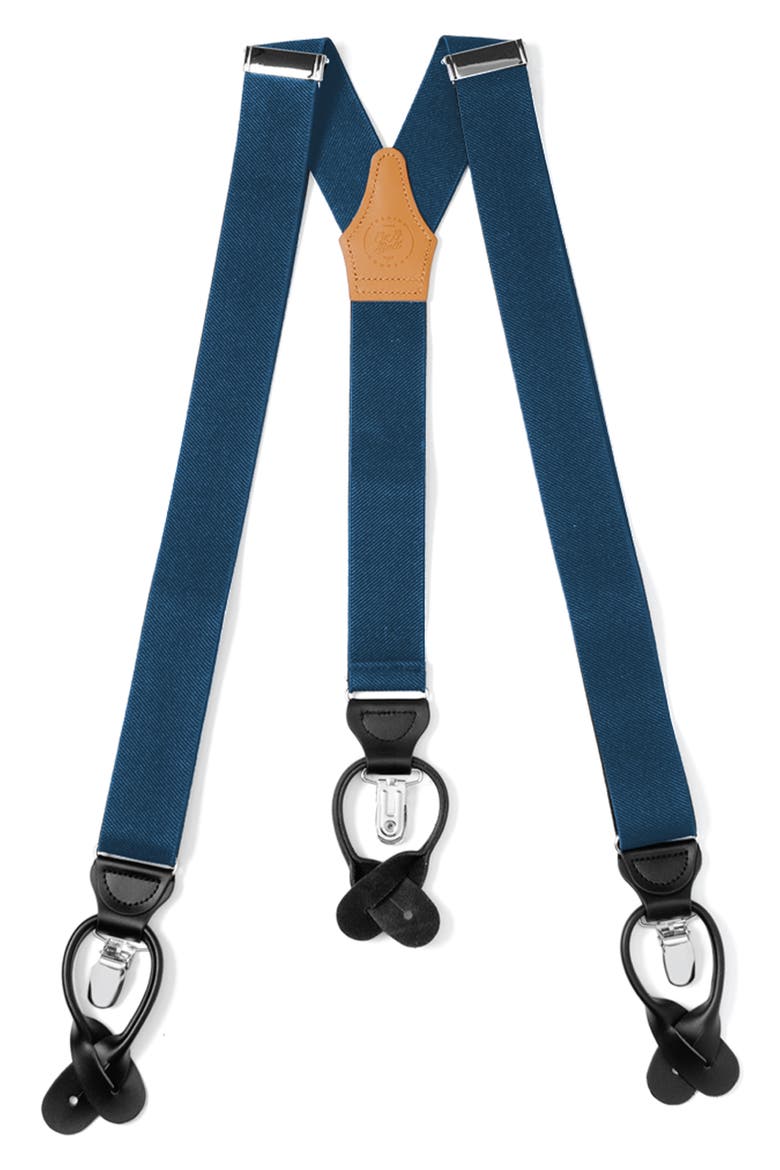Black Clip/Button Suspenders, Main, color, BLUE
