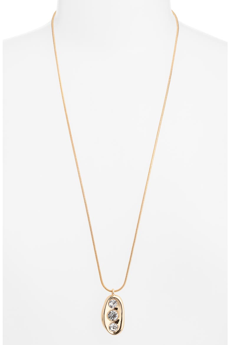 Cubic Zirconia Pendant Necklace, Alternate, color, CLEAR- GOLD