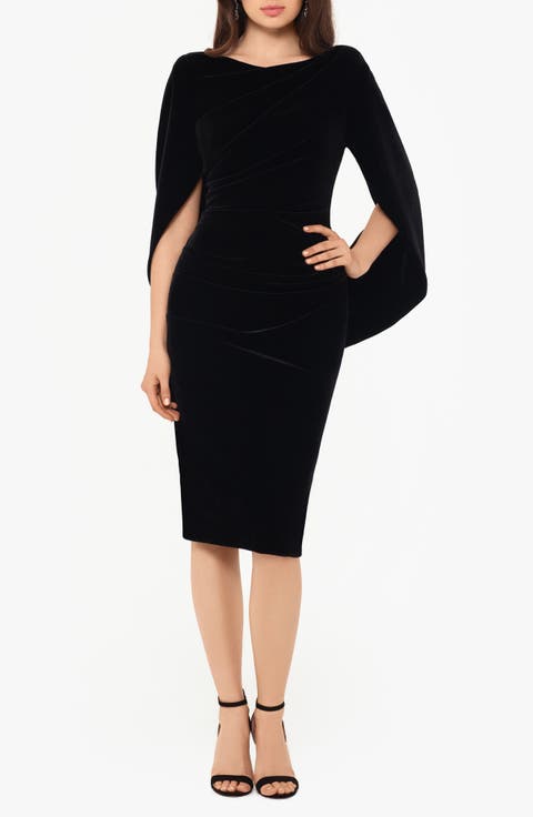 Capelet Velvet Sheath Dress