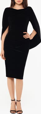 Betsy & Adam Capelet Velvet Sheath Dress