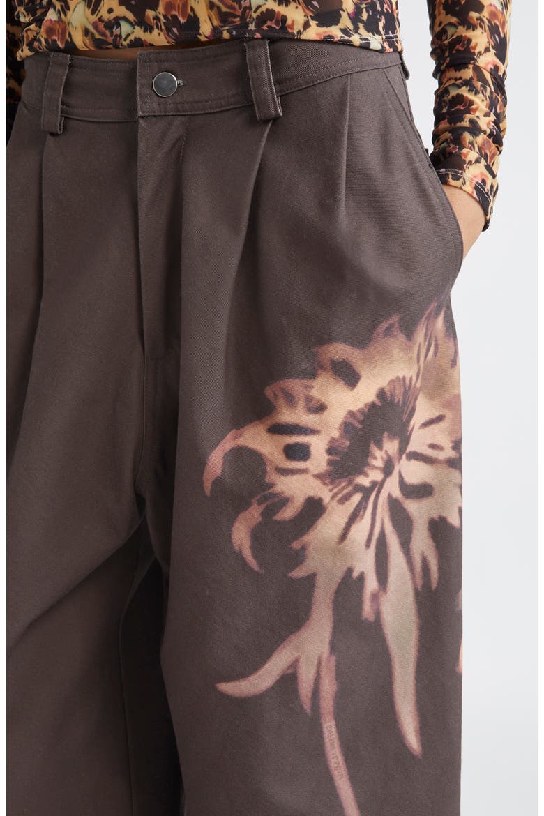 Catchfly Pleated Wide Leg Jeans, Alternate, color, EARTH FADED FLOWER
