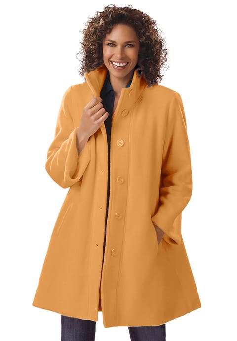 Fleece Swing Funnel Neck Coat