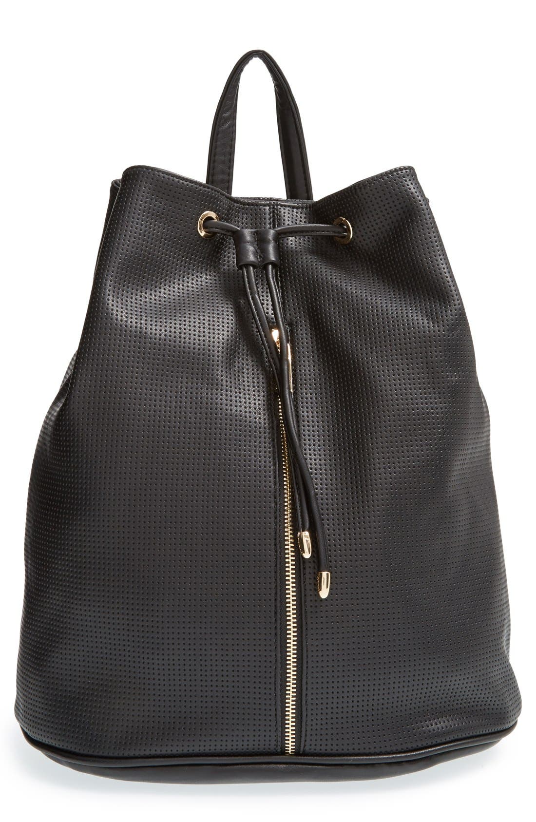 Deux Lux 'Downtown' Perforated Faux Leather Backpack, Main, color, 