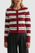 All in Favor Striped Cable Knit Cardigan