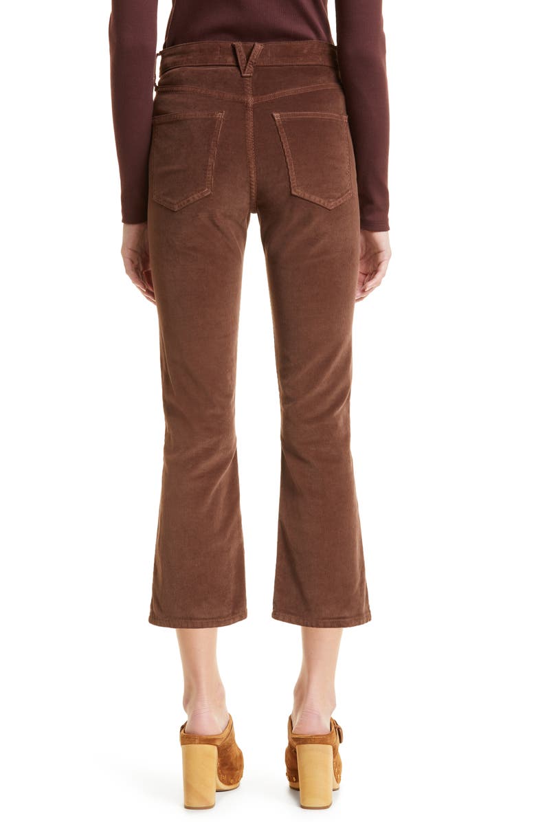 Veronica Beard Carly High Waist Kick Flare Crop Corduroy Jeans, Alternate, color,