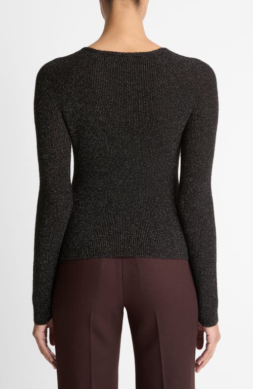 Vince Metallic Sweater In Black