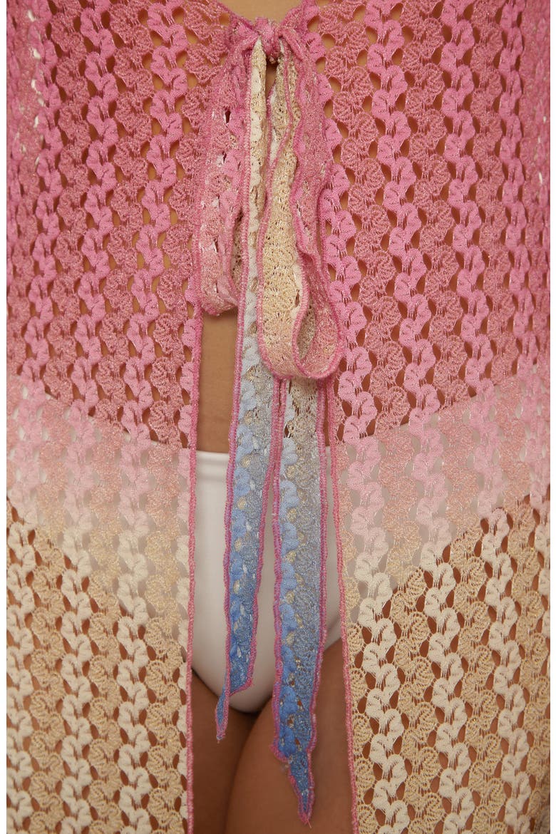 Sunset Metallic Ombré Cover-Up, Alternate, color, ROSEBERRY/ LAPIS