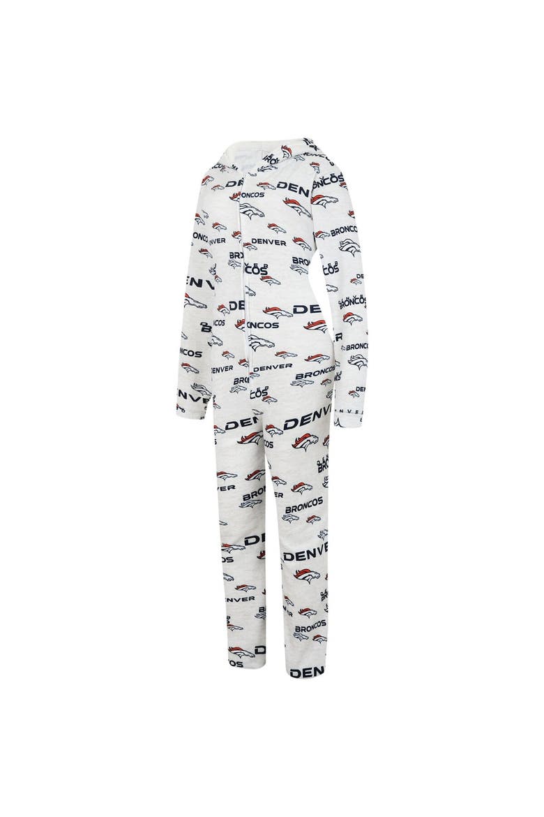 Women's Concepts Sport  Cream Denver Broncos Docket Hoodie Full-Zip Union Suit, Alternate, color, Cream