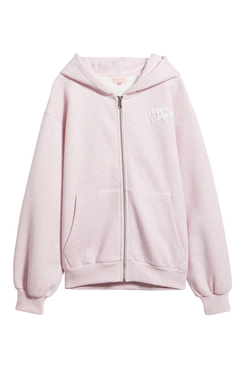 Lavender Bloom Zip-Up Hoodie, Alternate, color, LILAC SNOW