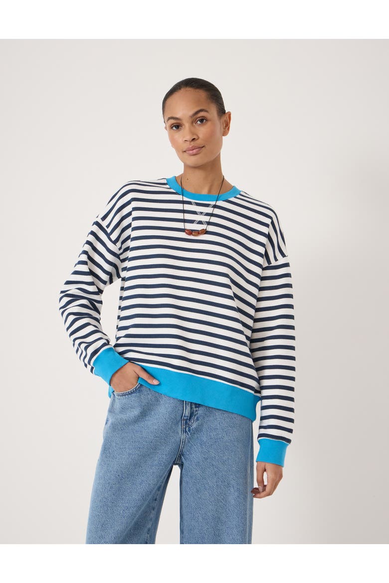 Luca Stripe Heavyweight Sweatshirt, Main, color, Navy