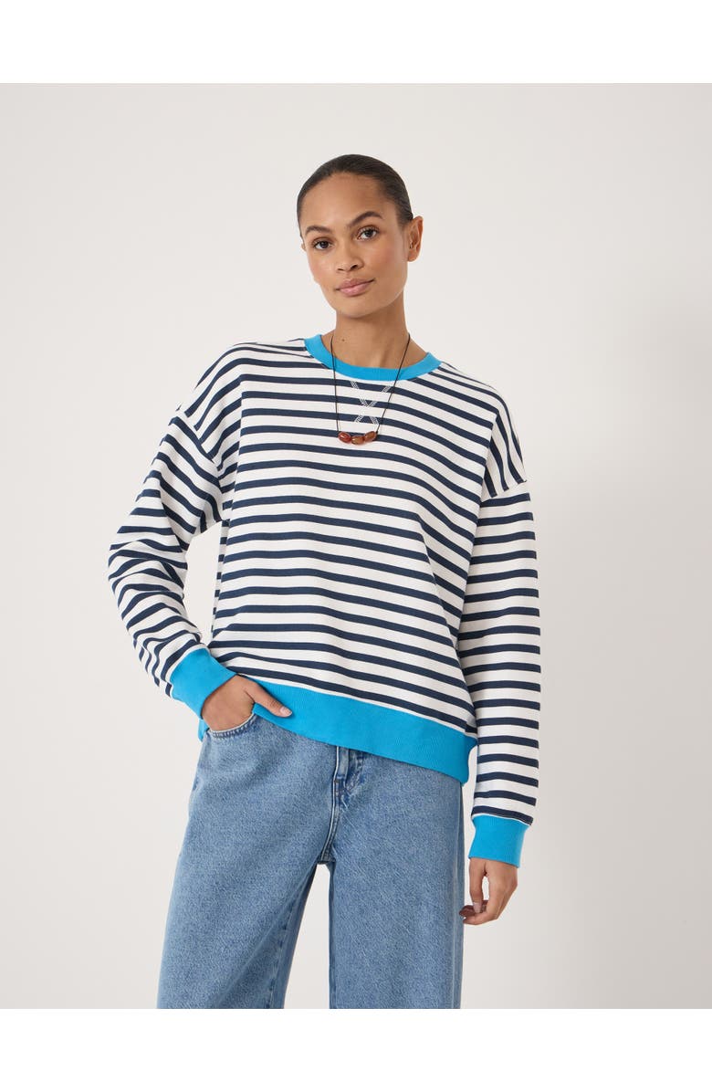 Hush Luca Stripe Heavyweight Sweatshirt, Main, color, Navy