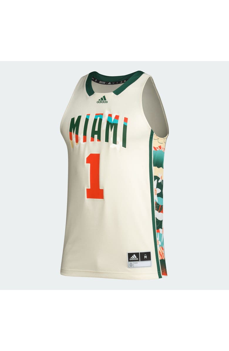 adidas Men's adidas #1 Khaki Miami Hurricanes Honoring Black Excellence Basketball Jersey, Alternate, color, 