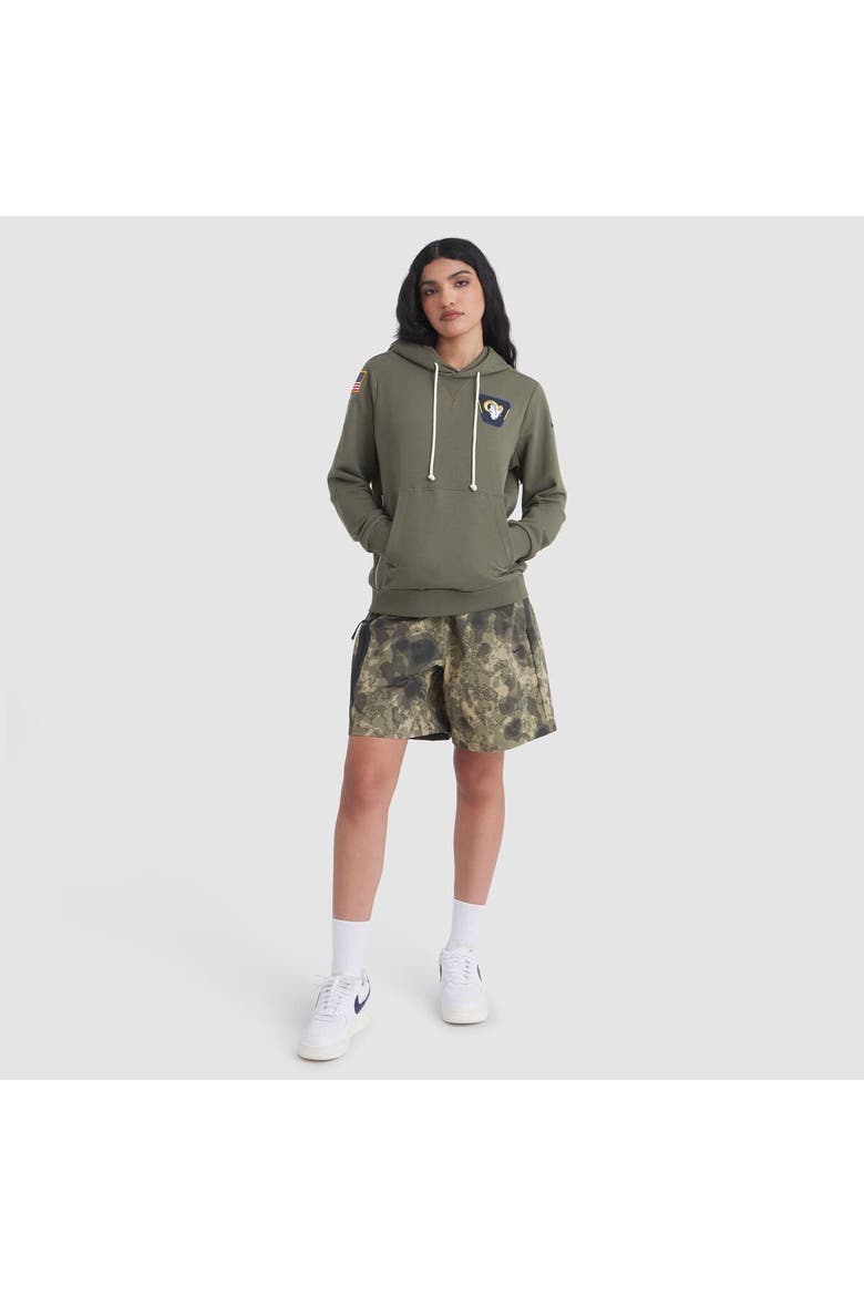 Women's Nike Olive Los Angeles Rams 2025 Salute to Service Sideline Standard Issue Dri-FIT Hoodie, Alternate, color, Olive
