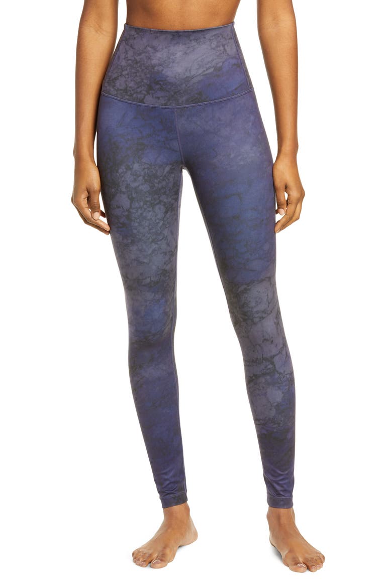 Renew Print Ultrahigh Waist Leggings, Main, color, BLUE MARBLED PRINT
