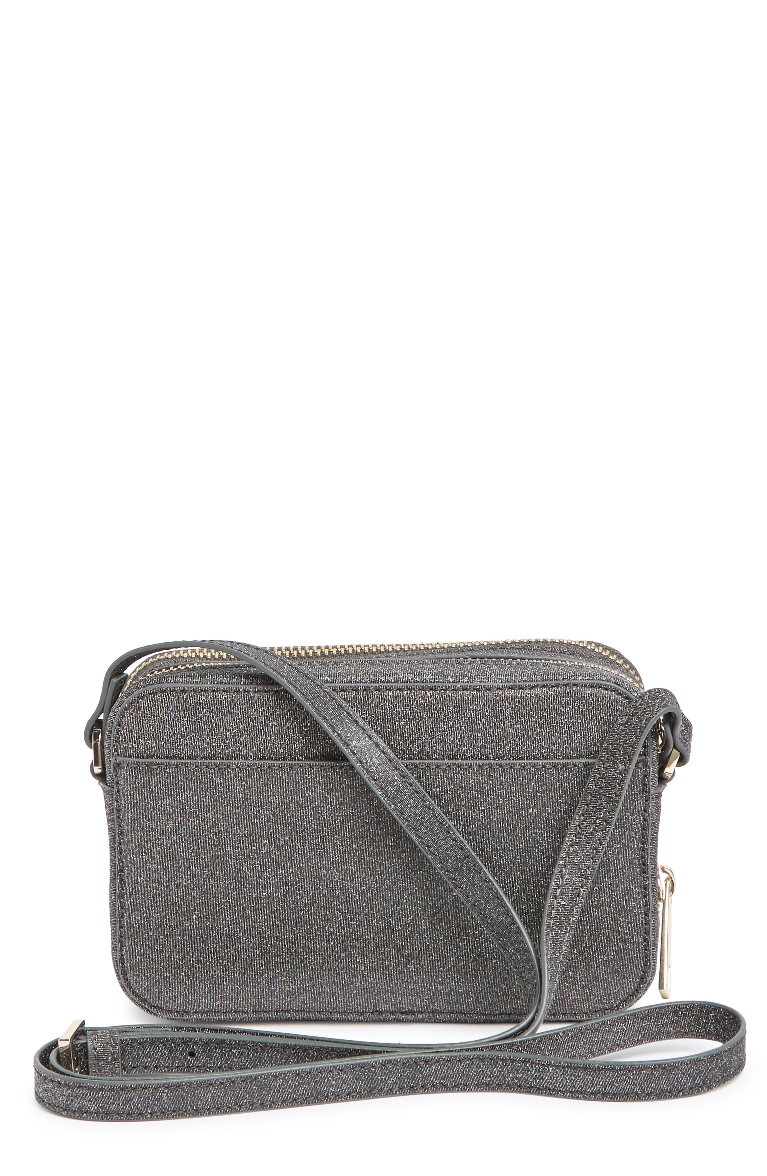 Stina Embossed Faux Leather Crossbody Bag, Alternate, color, BLACK NOIR