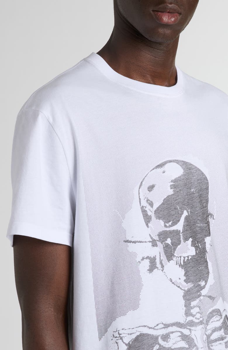 McQueen Skull Graphic T-Shirt, Alternate, color, White / Black