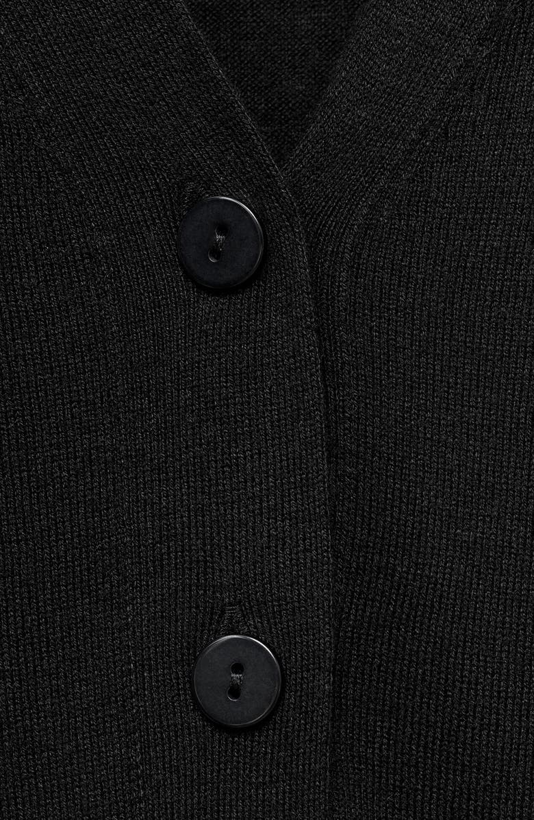 MANGO V-Neck Knit Cardigan, Alternate, color, Black